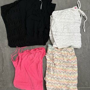 4 Women’s VICTORIA’S SECRET Swim Bathing Suit Coverup Rompers. NEW Size Med/Lg